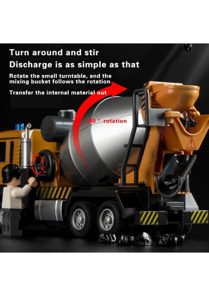 Çocuğun Oyuncak Alaşım Mikser Çocuk Büyük Beton Çimento Makinesi Tanker Iş Makinesi Modeli Hatıra Doğum Günü Hediyesi Set (Yurt Dışından)