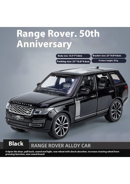 1:32 Land Rover Range Rover 50TH Yıldönümü Off Road Suv Araç Alaşım Pres Döküm Model Araç Araba Merkezi Kontrol Koleksiyonu Mevcut (Yurt Dışından)