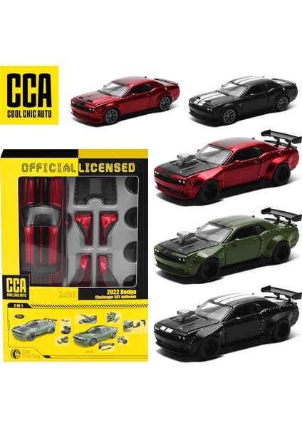 Cca Serın Şık Otomatık 1/36 Dodge Challenger Srt Hellcat Monte Modifiye Oyuncak Araba Modeli Döküm Alaşım Minyatür Koleksiyonu Hediye (Yurt Dışından)