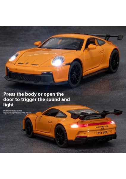 1:32 911 Gt3 Rs Alaşım Spor Araba Modeli Döküm Metal Araba Yarışı Araçlar Modeli Yüksek Simülasyon Ses Işığı Çocuk Oyuncağı Hediye Çocuk (Yurt Dışından)
