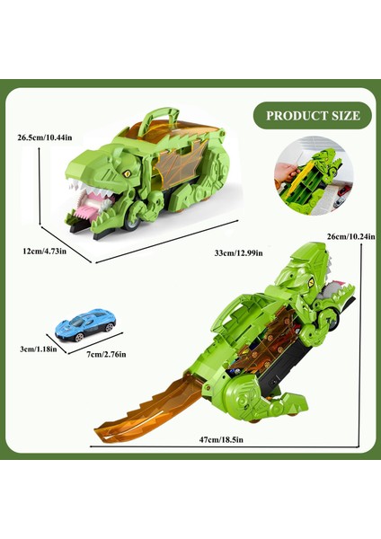 Çocuklar Için Iki-In-One Dinozor Kamyon Oyuncak Devnosaurus Rex Devouring & Depolama Alaşım Araba ile Katlanır Kaydırma Izi Transporter Gif (Yurt Dışından)
