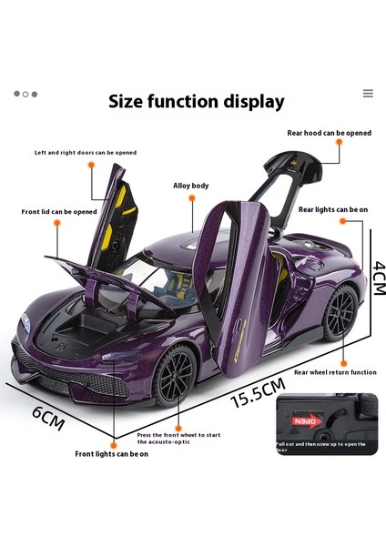 1:32 Gemini Gt Alaşım Supercar Modeli Modeli Simülasyon Araç Modeli Ses ve Işık Koleksiyonu Çocuk Oyuncak Hediyeler (Yurt Dışından)