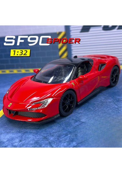 1:32 Ferrari SF90 Supercar Yüksek Simülasyon Diecast Metal Alaşım Model Araba Ses Işık Geri Çekin Koleksiyonu Oyuncak Hediyeler (Yurt Dışından) fiyatları