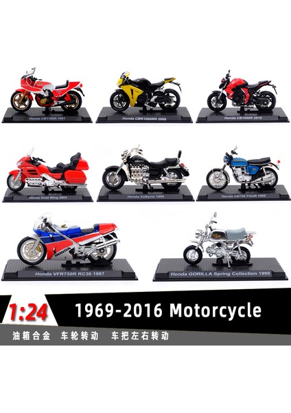 1969-2016 Honda Klasik Motosiklet Serisi 1:24 Alaşım Modeli Çalışılabilir Shork-Emici Akrilik Ekran Kutusu Toplamak Modeli (Yurt Dışından)