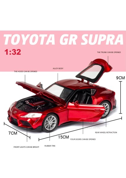 1/32 Toyota gr Supra Döküm Alaşım Araba Modeli Yüksek Simülasyon Metal Oyuncak Ses Işığı ile Geri Çekin Çocuk Çocuk Koleksiyonu (Yurt Dışından) fırsatları