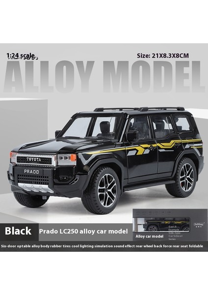 1:24 Toyota Land Cruiser Prado LC250 Suv Alaşım Pres Döküm Model Araç Ses ve Işık Çocuk Oyuncak Koleksiyon Doğum Günü Hediyesi Erkek Için (Yurt Dışından)