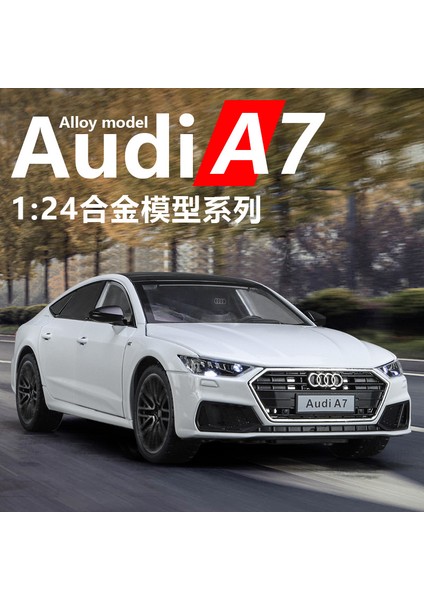1:24 Audi A7 Oyuncak Araba Modeli Döküm Alaşım Araç Minyatür Geri Çekin Ses ve Işık Kapılar Açılabilir Koleksiyon Hediye Erkek Çocuk Için (Yurt Dışından)