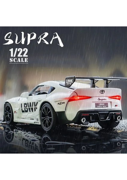 1:22 Toyota Supra Araba Yarışı Modeli Alaşım Pres Döküm ve Oyuncak Metal Araçlar Oyuncak Araba Modeli Yüksek Simülasyon Ses Işığı Çocuk Oyuncakları (Yurt Dışından)