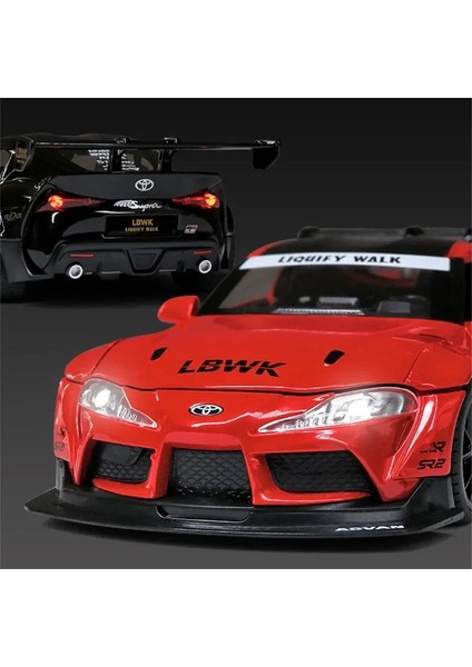 1:22 Toyota Supra Araba Yarışı Modeli Alaşım Pres Döküm ve Oyuncak Metal Araçlar Oyuncak Araba Modeli Yüksek Simülasyon Ses Işığı Çocuk Oyuncakları (Yurt Dışından)