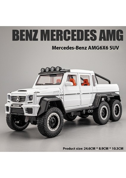 1:20 Mercedes Benz Amg G63 6x6 Off Road Suv Alaşım Metal Pres Döküm Model Araç Ses ve Işık Simüle Koleksiyon Doğum Günü Hediyesi Çocuk (Yurt Dışından)