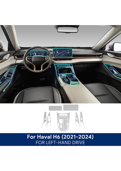 Haval H6 3rd Gen 2021-2024 Araba Merkezi Konsol Navigasyon Dashboard Dişli Kapı Pencere Paneli Iç Film Tpu Şeffaf Lhd (Yurt Dışından)