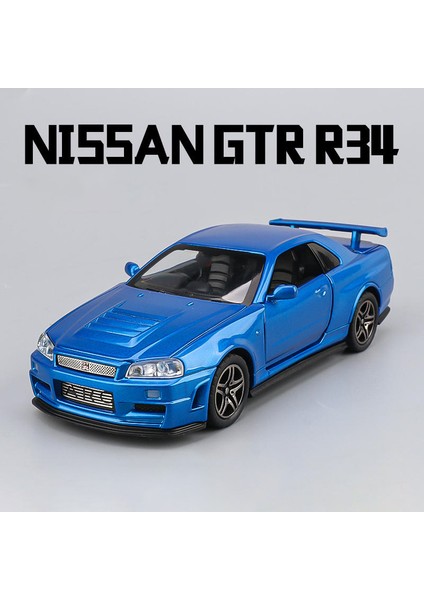 1:32 Nissan Gtr R34 Gt-R R35 Hızlı ve Öfkeli Alaşım Araba Modeli Ses ve Işık Geri Çekin Çocuk Oyuncak Koleksiyon Doğum Günü Hediyesi (Yurt Dışından)