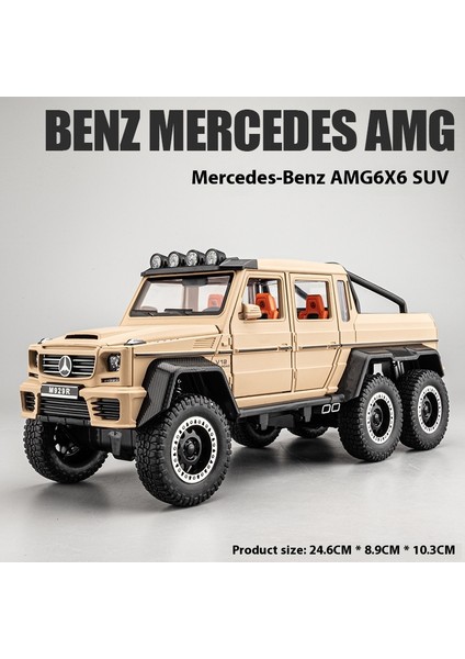 1:20 Mercedes Benz Amg G63 6x6 Off Road Suv Alaşım Metal Pres Döküm Model Araç Ses ve Işık Simüle Koleksiyon Doğum Günü Hediyesi Çocuk (Yurt Dışından)