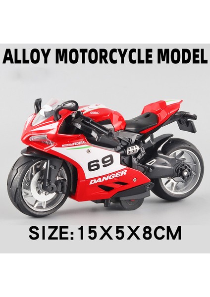 Gümüş Alaşım Motosiklet Modeli Minyatür Diecast Yarış Off-Road Motosiklet Simülasyon Araba Oyuncak Sokak Motosiklet Modeli Çocuk Hediye (Yurt Dışından)