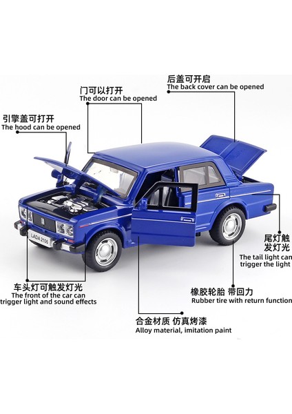 1:32 Lada Jeep Nostaljik Araba Modeli Alaşım Araba Diecast Model Ses ve Işık Geri Çekin Oyuncaklar Koleksiyonu Çocuk Doğum Günü Oyuncak Hediye (Yurt Dışından)