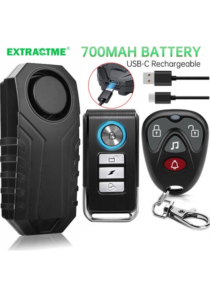 Extractme Motosiklet Hırsız Alarmı Uzaktan Kumanda ile 113DB Kablosuz Su Geçirmez Araba Elektrikli Bisiklet Güvenlik Anti Kayıp Alarm (Yurt Dışından)