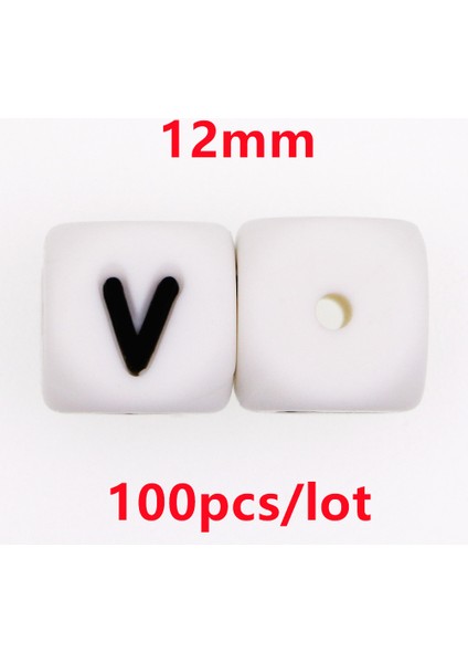 100 Adet 12 mm Silikon Mektup Boncuk Silikon Yuvarlak Boncuk Dağınık Boncuklar Gıda Sınıfı Diy Bilezik Kolye Emzik Zinciri Aksesuarları (Yurt Dışından)