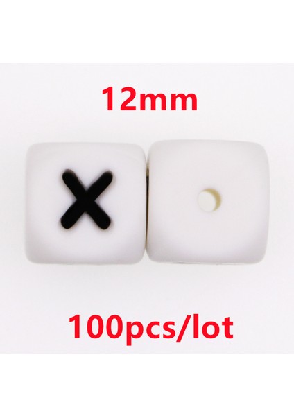 100 Adet 12 mm Silikon Mektup Boncuk Silikon Yuvarlak Boncuk Dağınık Boncuklar Gıda Sınıfı Diy Bilezik Kolye Emzik Zinciri Aksesuarları (Yurt Dışından)