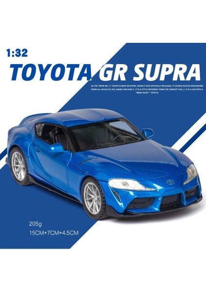 1/32 Toyota gr Supra Döküm Alaşım Araba Modeli Yüksek Simülasyon Metal Oyuncak Ses Işığı ile Geri Çekin Çocuk Çocuk Koleksiyonu (Yurt Dışından)