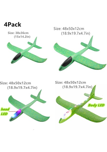 Paket 50CM Köpük Uçak Kitleri Uçan Planör Oyuncak LED Işık ile El Atmak Uçak Setleri Açık Oyun Uçak Modeli Oyuncaklar Çocuklar Için (Yurt Dışından)