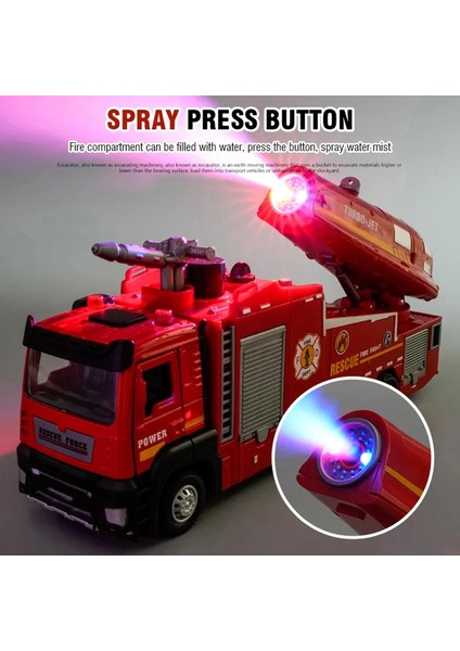 1/32 Itfaiye Kamyonu Modeli Su Püskürtme Yangın Kurtarma Oyuncak Araba Döküm Işık Ses Simülasyon Araç Geri Çekilebilir Araba Modelleri Çocuk Için Hediye (Yurt Dışından) fiyatları