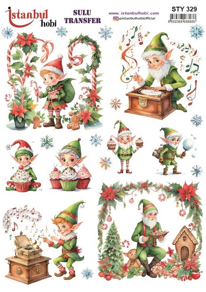 Yılbaşı Sulu Transfer 25X35CM STY329