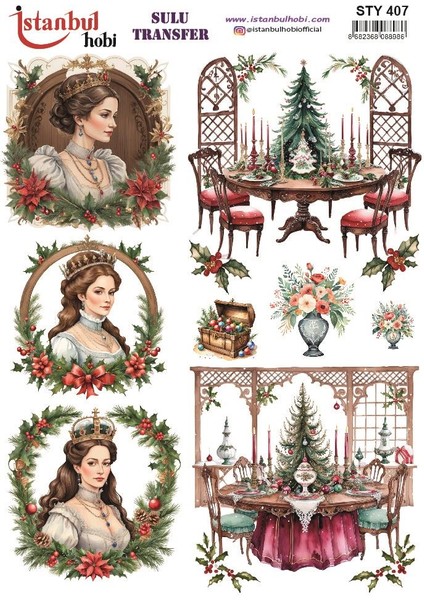 Yılbaşı Sulu Transfer 25X35CM STY407