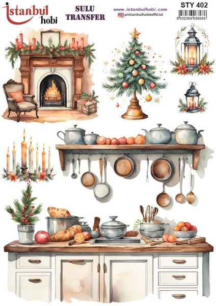 Yılbaşı Sulu Transfer 25X35CM STY402