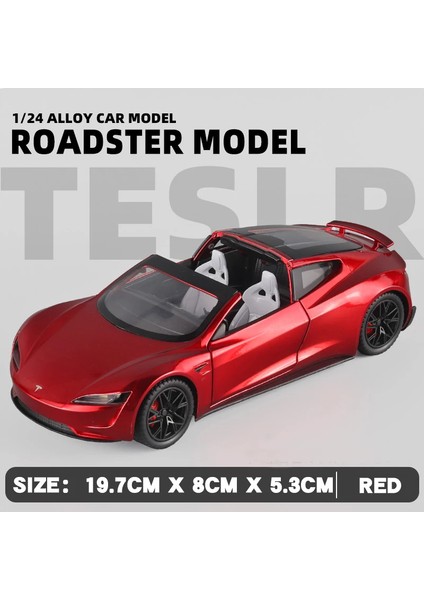 1:24 Tesla Roadster Cabrio Supercar Alaşım Model Araba Döküm Metal Ses ve Işık Serisi Oyuncak Araba Çocuk Doğum Günü Hediyesi (Yurt Dışından)