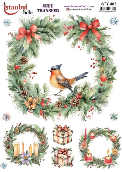 Yılbaşı Sulu Transfer 25X35CM STY403