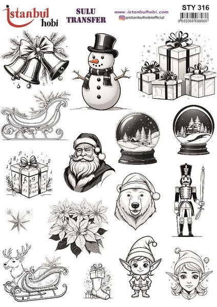 Yılbaşı Sulu Transfer 25X35CM STY316