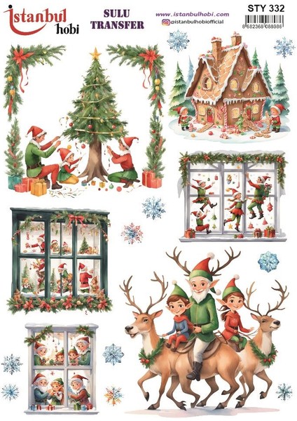 Yılbaşı Sulu Transfer 25X35CM STY332