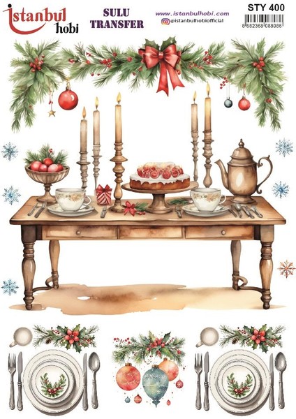 Yılbaşı Sulu Transfer 25X35CM STY400