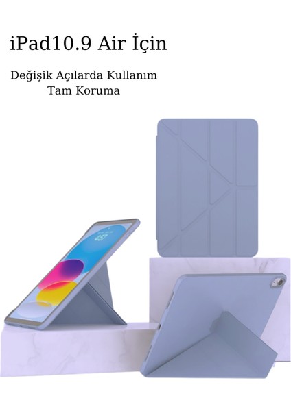 Apple iPad Air 10.9 2020 Fuchsia Tri Folding Kalemlikli Kılıf Smart Standlı