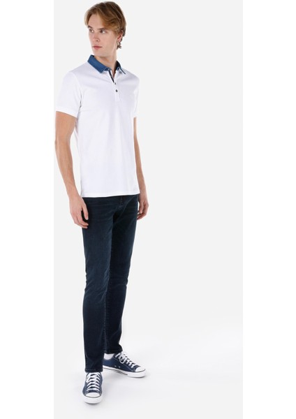 Slim Fit Polo Yaka Düz Erkek Beyaz Kısa Kol Tişört modelleri