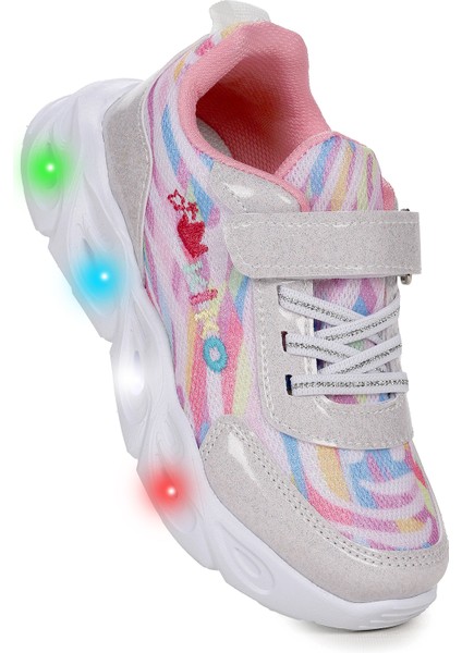 Teno Cırtlı Işıklı Kız Çocuk Spor Ayakkabı