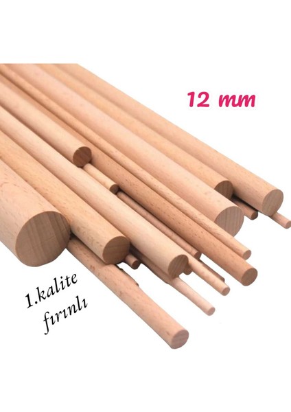 Ahşap Kavale Çıta Çubuk Kayın Kavela 12 mm Yivsiz 120 cm 5 Ad