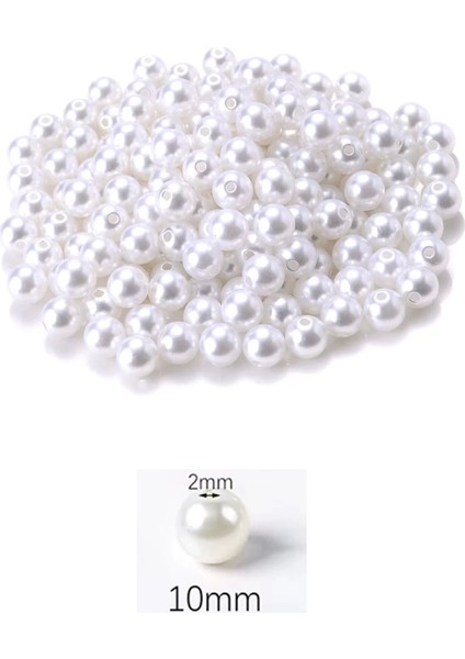 50 Gram 10mm Beyaz Renk Plastik İnci Boncuk Çanta Ve Takı Yapım Boncuğu (~95 Adet) fiyatları