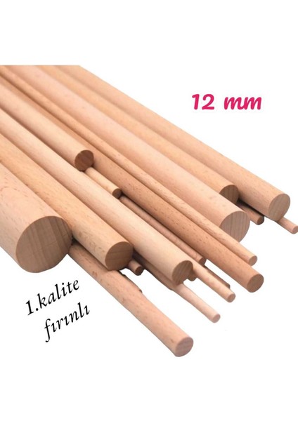Ahşap Kayın Kavale 12 mm x 100 cm Fırınlanmış Kavela 5 Adet