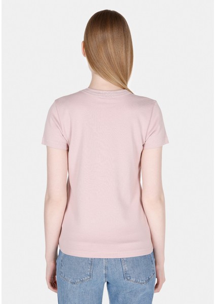 Slim Fit Yuvarlak Yaka Düz Kadın Pembe Kısa Kol Tişört fiyatları