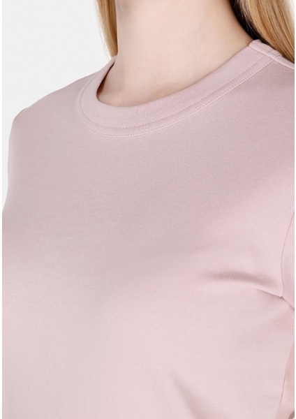 Slim Fit Yuvarlak Yaka Düz Kadın Pembe Kısa Kol Tişört fırsatları