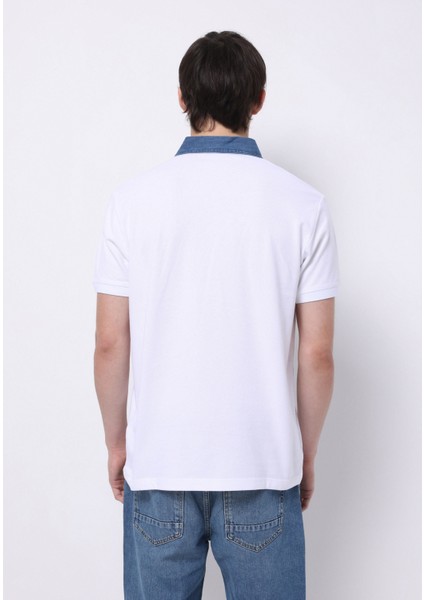 Regular Fit Polo Yaka Düz Erkek Beyaz Kısa Kol Tişört fiyatları