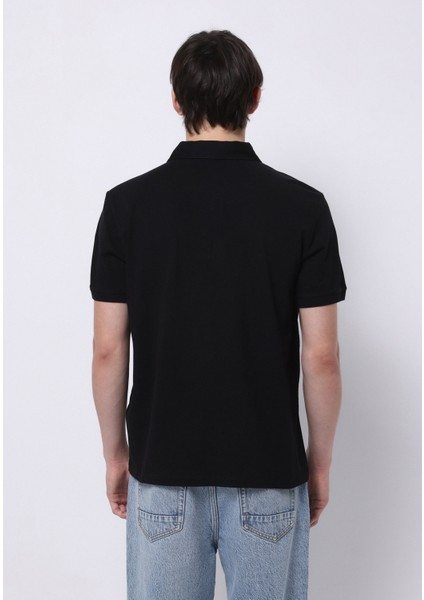 Regular Fit Polo Yaka Düz Erkek Siyah Kısa Kol Tişört fiyatları