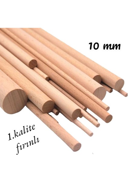 Ahşap Kavale Çubuk Çıta Kavela Yivsiz Kayın 10 mm 100 cm 10 Ad