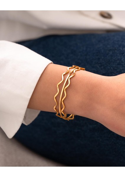 3'lü Kombin 1 Suyolu Ajda 2 Zigzag Ajda Model 24 Gr(Gram) 22 Ayar Altın Işçiliksiz Bilezik fiyatları