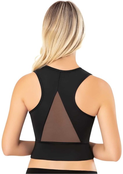 Kadın 6'lı Geniş Askılı Dalgıç Kumaş Pedli Crop Büstiyer