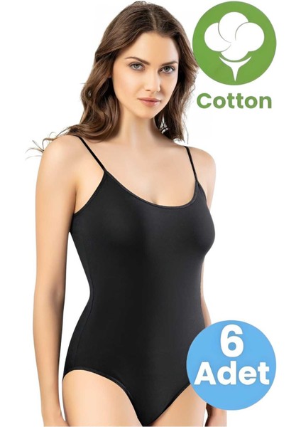 Kadın 6'lı Ip Askılı Pamuklu Çıtçıtlı Body indirimleri