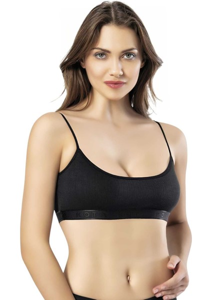 Kadın 3'lü Ip Askılı Kaşkorse Pedli Crop Büstiyer