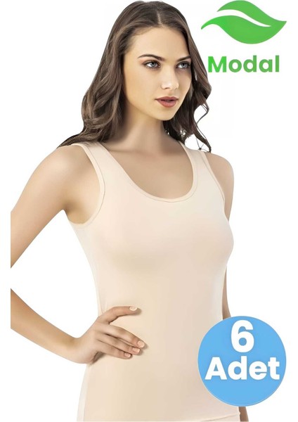 Kadın 6'lı Geniş Askılı Atlet Modal Atlet indirimleri