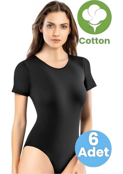 Kadın 6'lı Kısa Kollu Çıtçıtlı Pamuklu Body indirimleri